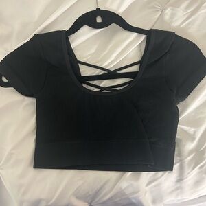 Aerie strappy cropped shirt